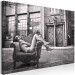 Canvas Print Woman in armchair - glamour style black and white photography 134172 additionalThumb 2