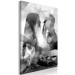 Canvas Art Print Love whispers - black and white abstract with two people in love 134372 additionalThumb 2