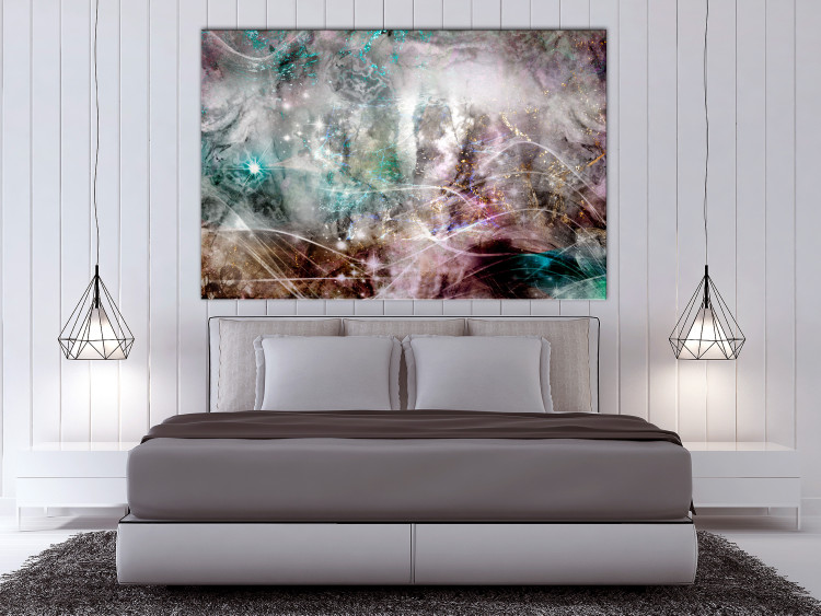 Canvas Print Dream of a Summer Night (1-piece) Wide - colorful glowing abstraction 137872 additionalImage 3