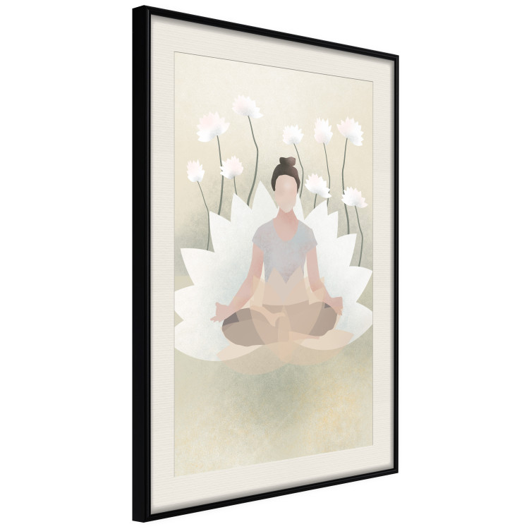 Poster Love Yoga - meditating woman against white flowers in a Zen style 138872 additionalImage 8