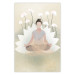 Poster Love Yoga - meditating woman against white flowers in a Zen style 138872