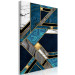 Canvas Art Print Blue-Gold Geometry (1-piece) Vertical - abstraction with mosaic 142372 additionalThumb 2