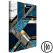 Canvas Art Print Blue-Gold Geometry (1-piece) Vertical - abstraction with mosaic 142372 additionalThumb 6