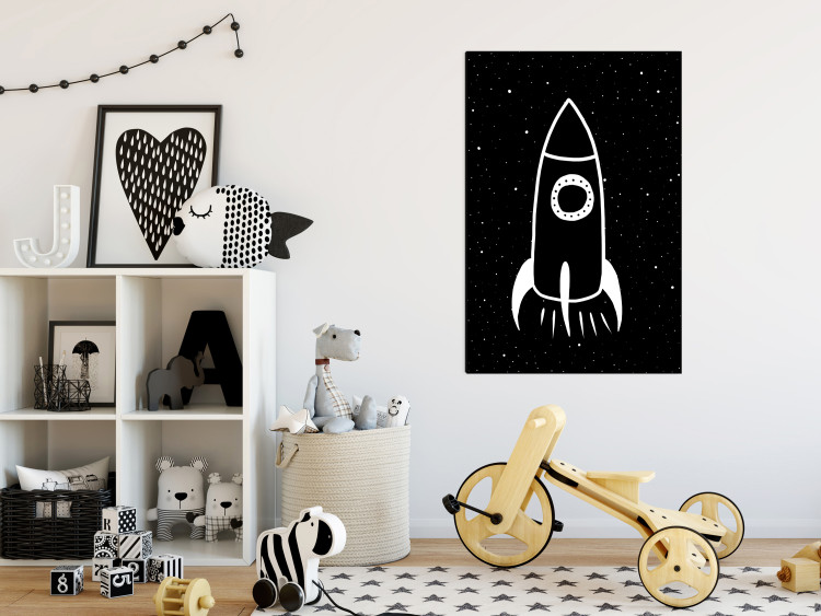 Canvas Rocket Soaring into Space (1-piece) Vertical - composition for children 143472 additionalImage 3