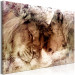 Canvas Art Print Lions (1-piece) - animals in loving harmony in warm colors 145172 additionalThumb 2