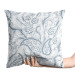 Decorative Velor Pillow Stylised leaves - minimalist, white and blue floral theme 146772 additionalThumb 2