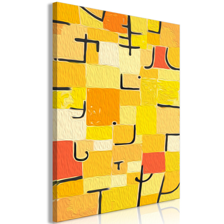 Paint by Number Kit Paul Klee, Signs in Yellow - Black Geometric Shapes on an Orange Background 148472 additionalImage 4