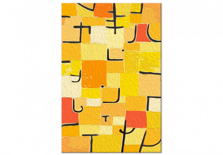 Paint by Number Kit Paul Klee, Signs in Yellow - Black Geometric Shapes on an Orange Background 148472 additionalImage 3