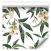 Wallpaper Watercolor Nature - Green Leaves and White Flowers on a Light Background 149872 additionalThumb 1