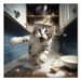 Canvas AI Cat - Animal Escaping From the Kitchen After Breaking Supplies - Square 150272 additionalThumb 7