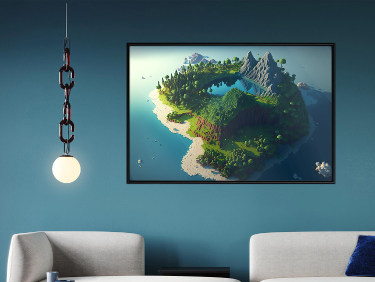 Wall Poster Green Island - An Archipelago With Mountains and a Lake Inspired by Minecraft 150672 additionalImage 13