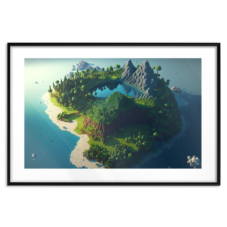 Wall Poster Green Island - An Archipelago With Mountains and a Lake Inspired by Minecraft 150672 additionalImage 25