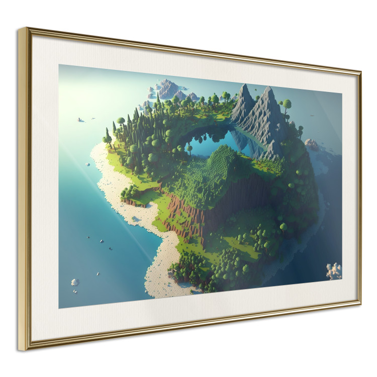 Wall Poster Green Island - An Archipelago With Mountains and a Lake Inspired by Minecraft 150672 additionalImage 11