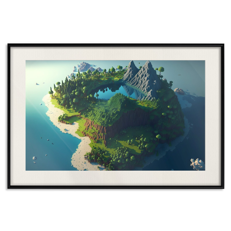 Wall Poster Green Island - An Archipelago With Mountains and a Lake Inspired by Minecraft 150672 additionalImage 22