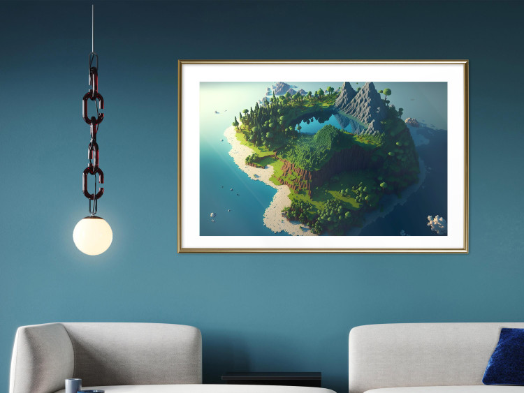Wall Poster Green Island - An Archipelago With Mountains and a Lake Inspired by Minecraft 150672 additionalImage 16