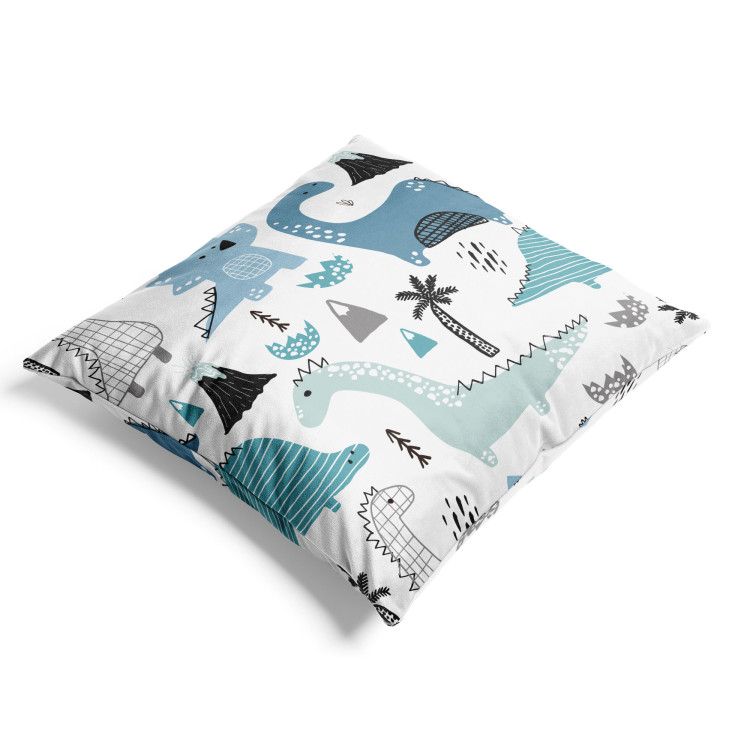Decorative Velor Pillow Blue Dinosaurs - A Children’s Configuration of Cheerful Animals 151272 additionalImage 3