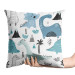 Decorative Velor Pillow Blue Dinosaurs - A Children’s Configuration of Cheerful Animals 151272 additionalThumb 4