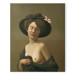 Art Reproduction Femme drapee dans une echarpe noir, chapeau noir 157472