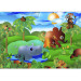 Wall Mural Wild Animals in the Jungle - Elephant, monkey, turtle with trees for children 61172 additionalThumb 3