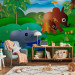 Wall Mural Wild Animals in the Jungle - Elephant, monkey, turtle with trees for children 61172 additionalThumb 4