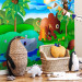 Wall Mural Wild Animals in the Jungle - Elephant, monkey, turtle with trees for children 61172 additionalThumb 6