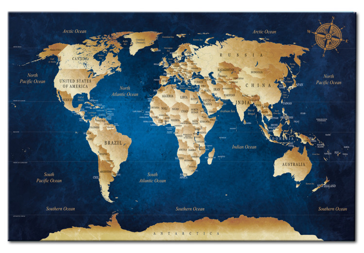 Acrylic print World Map: The Dark Blue Depths [Glass] 94572 additionalImage 2