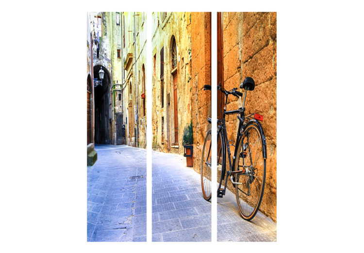 Room Divider Screen Italian Holidays - black bicycle against the backdrop of Italian city architecture 95272 additionalImage 3