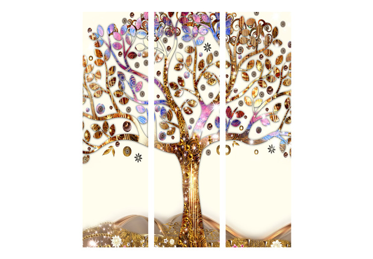 Room Divider Golden Tree - artistic plant in an abstract golden motif 95372 additionalImage 7