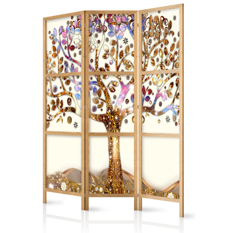 Room Divider Golden Tree - artistic plant in an abstract golden motif 95372 additionalImage 5