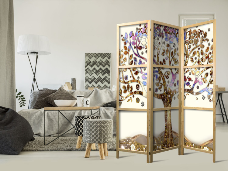 Room Divider Golden Tree - artistic plant in an abstract golden motif 95372 additionalImage 8