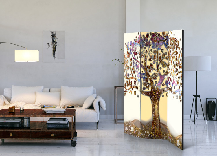 Room Divider Golden Tree - artistic plant in an abstract golden motif 95372 additionalImage 2
