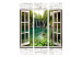 Room Divider Screen Green Treasure - stone texture window overlooking a waterfall and trees 95972 additionalThumb 3