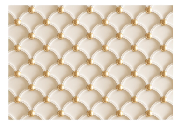 Wall Mural Perfect harmony - trendy quilted beige pattern with gold ornaments 97572 additionalImage 1