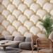 Wall Mural Perfect harmony - trendy quilted beige pattern with gold ornaments 97572