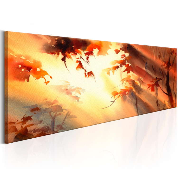 Canvas Print Golden Forest - Artistic Landscape of Autumn Leaves in Watercolor Style 97872 additionalImage 2
