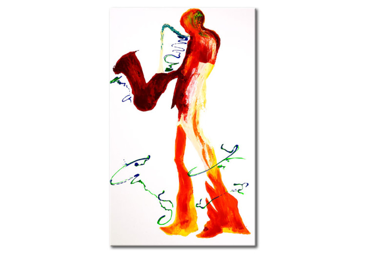 Canvas Saxophonist (1-piece) - Colorful Abstraction with Musician Figure 98572
