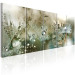 Canvas Fluffy Dandelions (5-piece) - Flowers with Water Droplets in Greenery 105182 additionalThumb 2