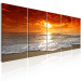 Canvas Red Sky (5-piece) - Sunset on Sandy Beach 105782 additionalThumb 2