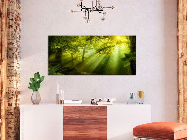 Canvas Art Print In the Sunlight (1-part) Narrow - Fairy Landscape of Green Forest 108082 additionalImage 3
