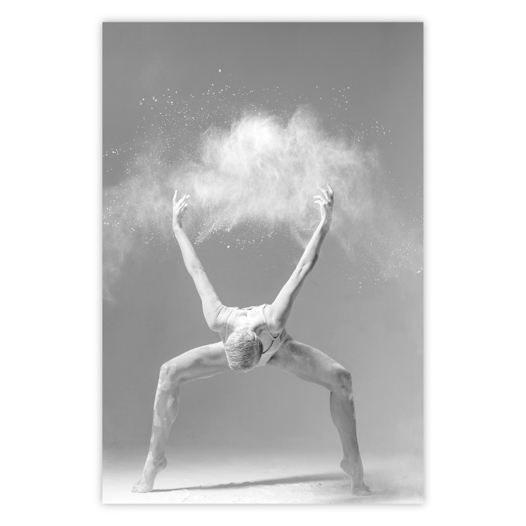 Wall Poster Amazing Pose - black and white composition with a dancing ballet figure 115182