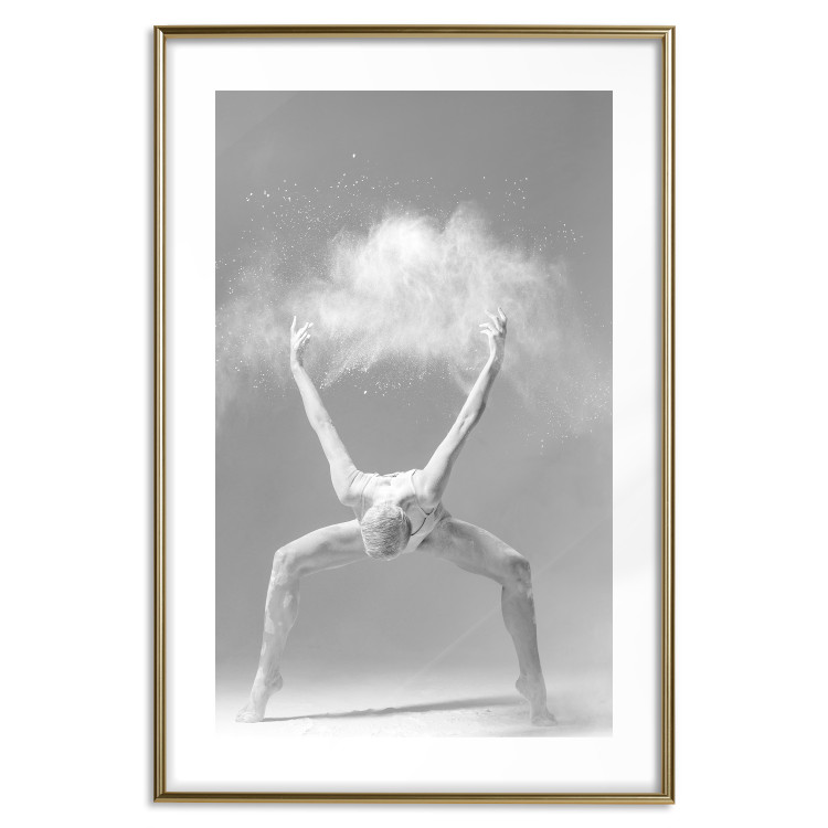 Wall Poster Amazing Pose - black and white composition with a dancing ballet figure 115182 additionalImage 14