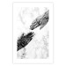 Wall Poster Extend Your Hand - black and white abstraction with plant motif on marble background 117282 additionalThumb 19