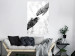 Wall Poster Extend Your Hand - black and white abstraction with plant motif on marble background 117282 additionalThumb 17
