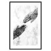 Wall Poster Extend Your Hand - black and white abstraction with plant motif on marble background 117282 additionalThumb 15