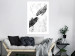 Wall Poster Extend Your Hand - black and white abstraction with plant motif on marble background 117282 additionalThumb 2