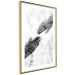 Wall Poster Extend Your Hand - black and white abstraction with plant motif on marble background 117282 additionalThumb 6