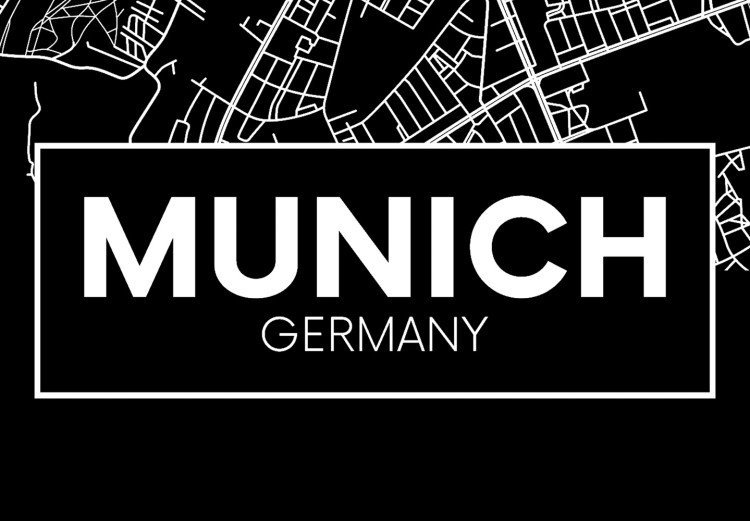 Canvas Munich - a minimalistic black and white map of the German metropolis 118082 additionalImage 4
