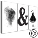Canvas Princess life - triptych with black elements on a white background 118182 additionalThumb 6