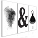 Canvas Princess life - triptych with black elements on a white background 118182 additionalThumb 2