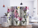 Room Divider Flowery Meadow II - colorful flower plants with leaves on a white background 118382 additionalThumb 2